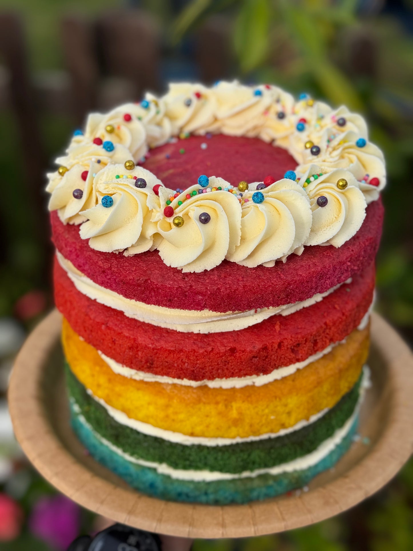 Round Three-Tier Celebration Sponge