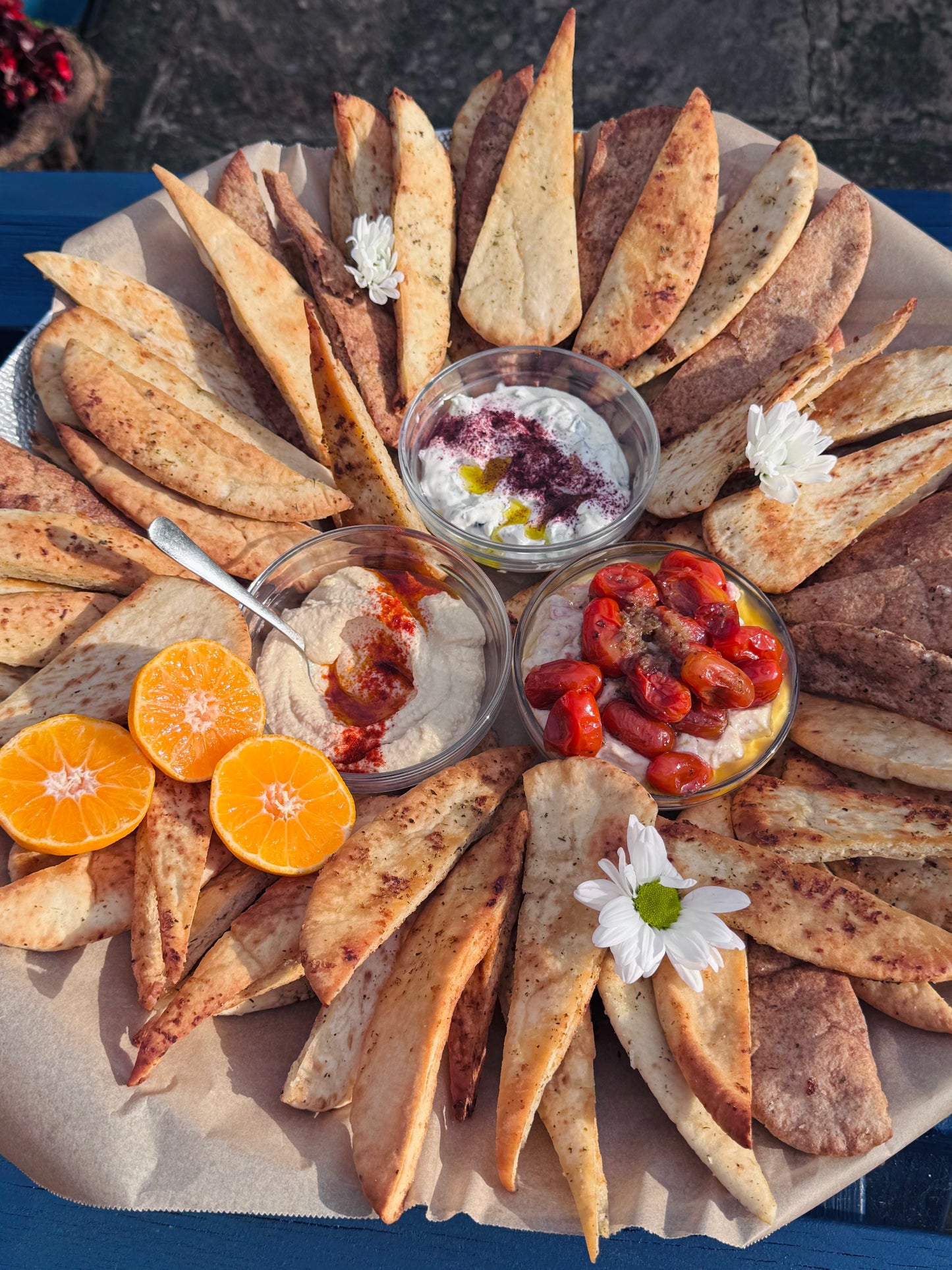 Toasted Pita & Artisan Dip Selection